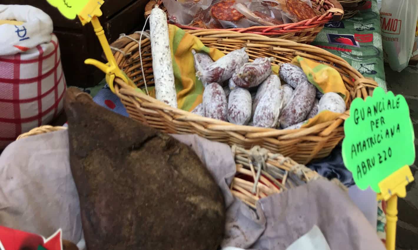 Market stalls in a town in Teramo province, northern Abruzzo